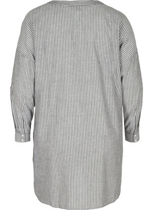 Gestreifte Hemdbluse aus 100% Baumwolle, Black Stripe, Packshot image number 1