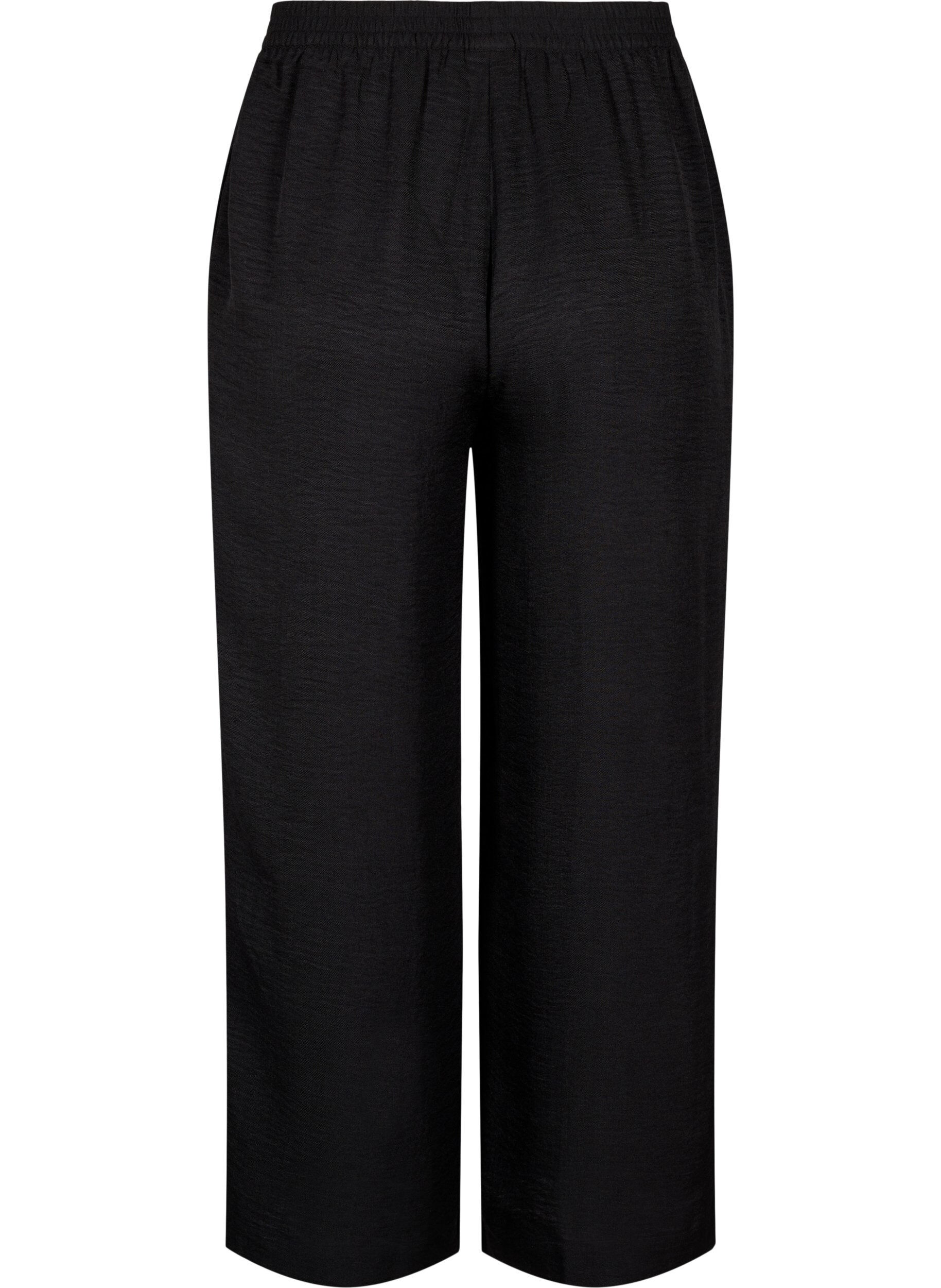 ZizziLockere Hose mit elastischem Bund und Taschen, Schwarz, Packshot image number 1