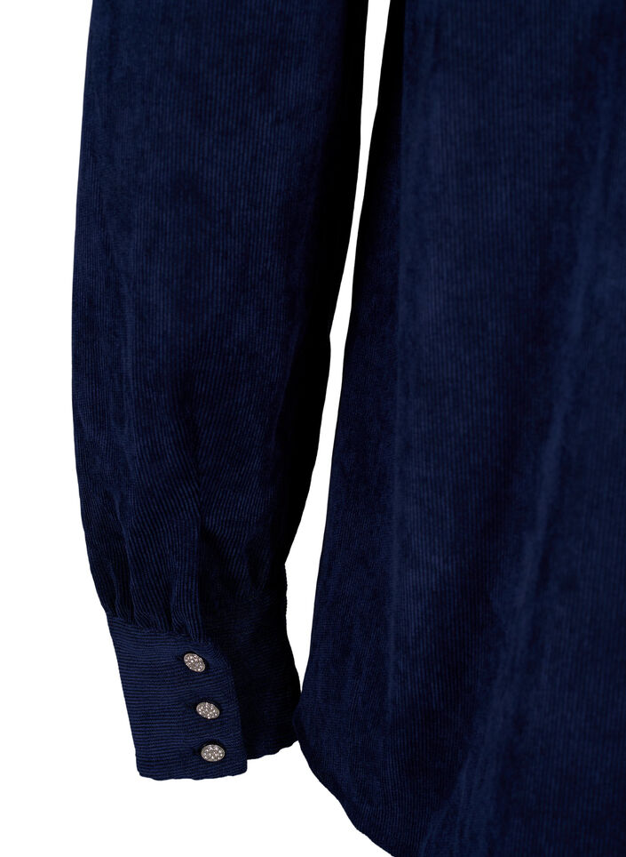 Hemd aus Samt mit Strassknöpfen, Medieval Blue, Packshot image number 3