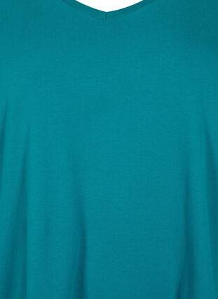 Einfarbiges basic T-Shirt aus Baumwolle, Deep Lake, Packshot image number 2
