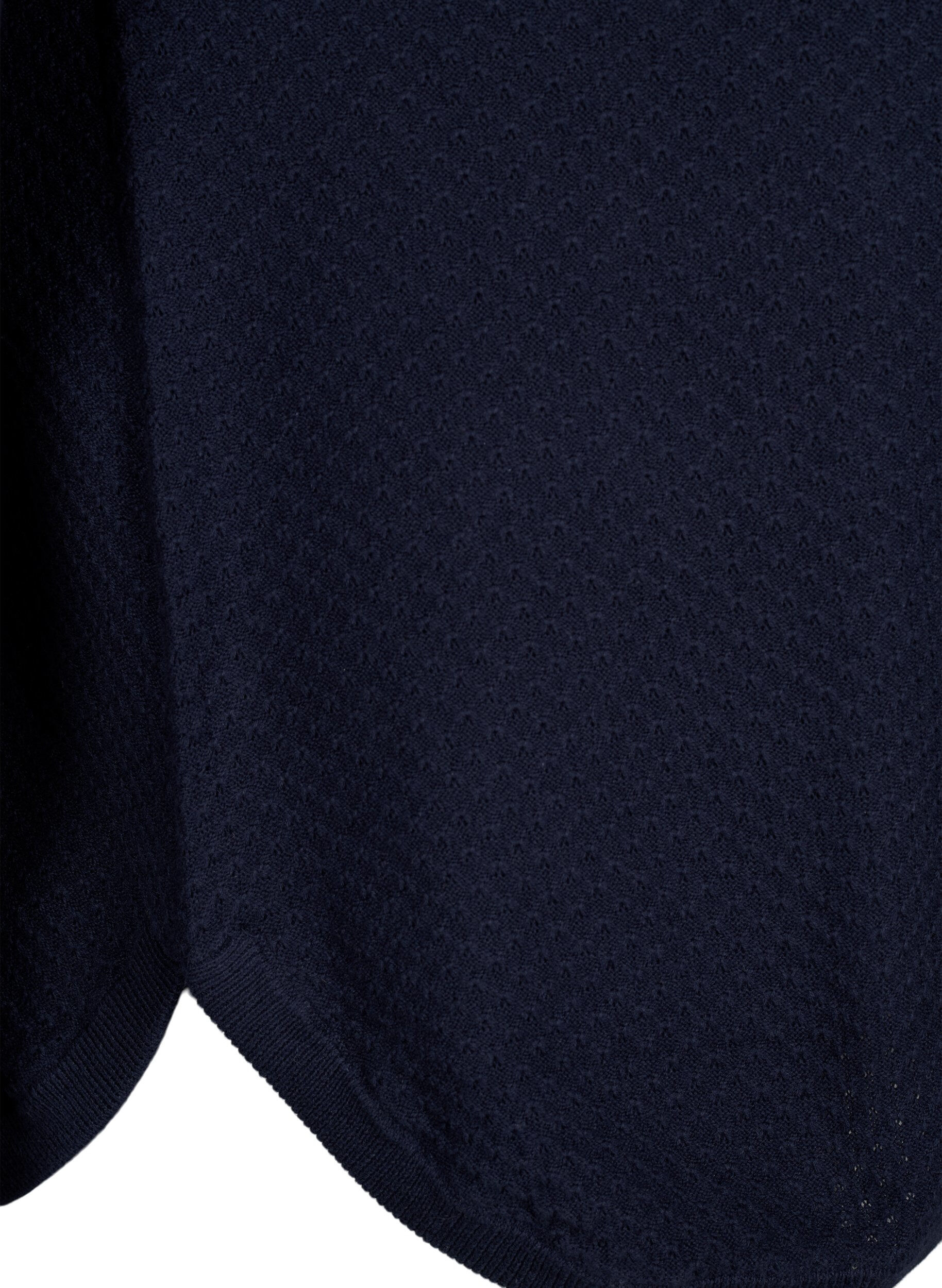 ZizziPullover aus Bio-Baumwolle mit Strukturmuster, Navy Blazer, Packshot image number 3