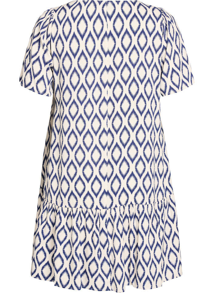 Kleid aus Viskose mit Schnittlinie, Blau, Packshot image number 1