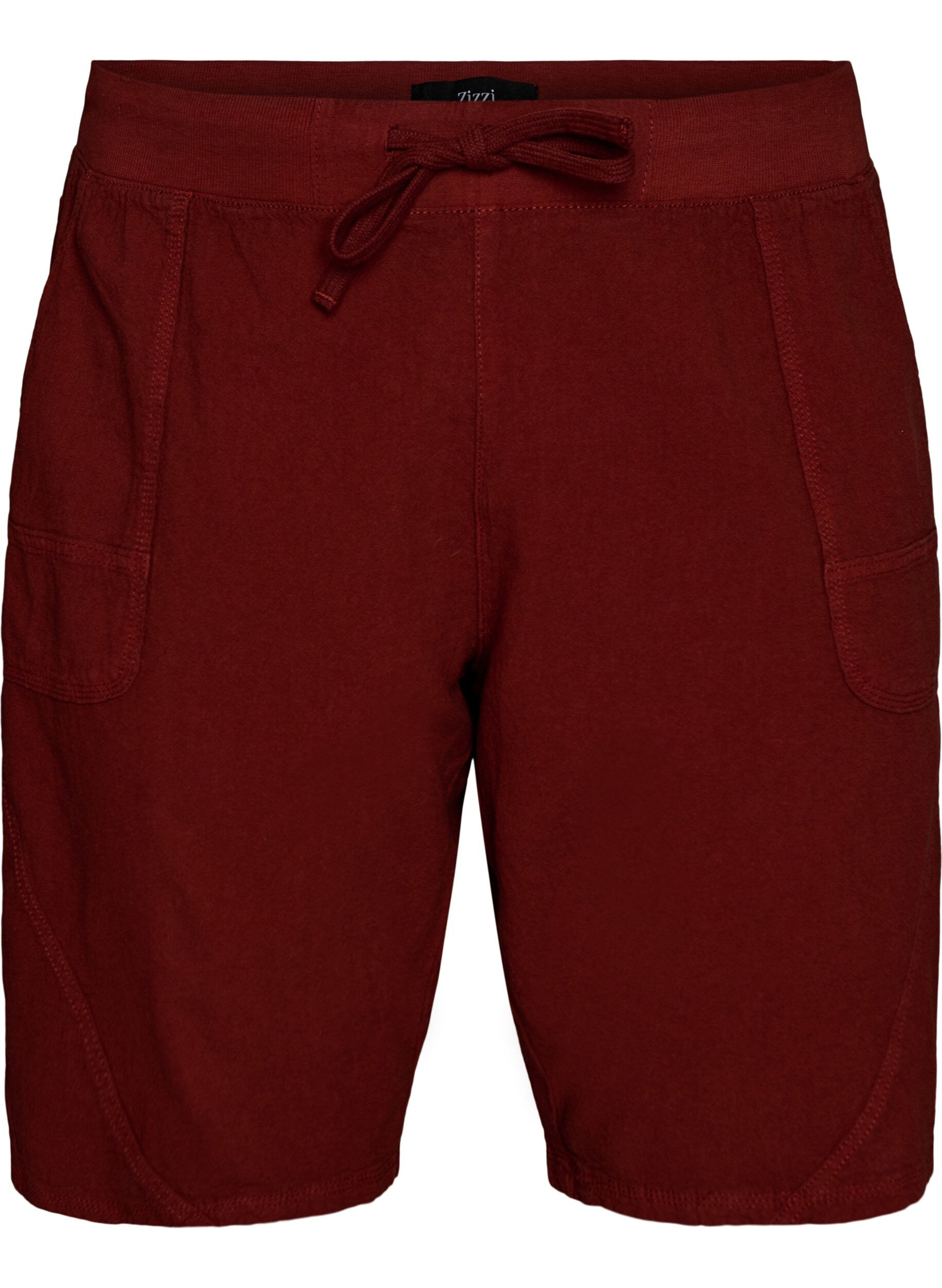 ZizziLockere Shorts aus Baumwolle mit Taschen, Rot, Packshot image number 0