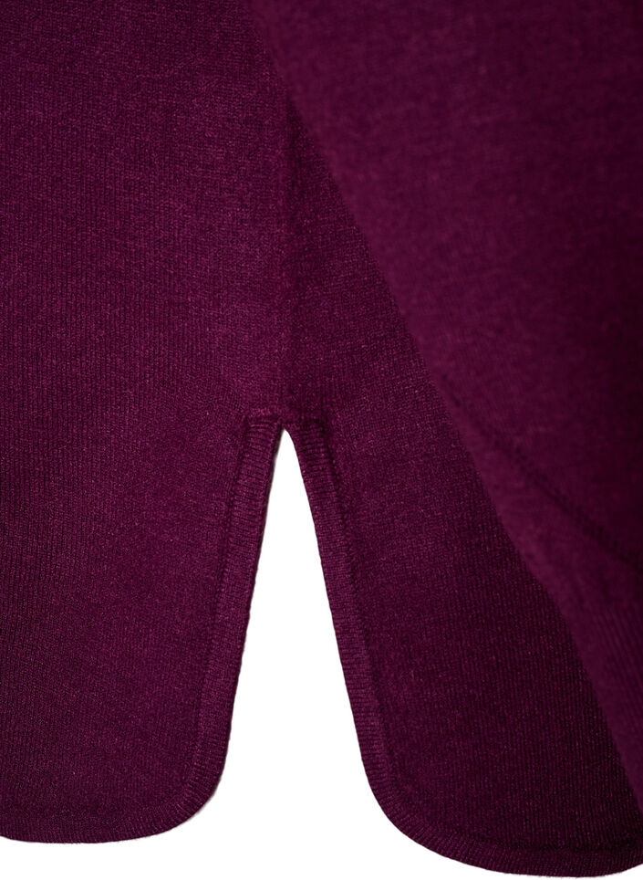 Strickbluse mit Rundhalsausschnitt und Strickmuster, Rot, Packshot image number 3
