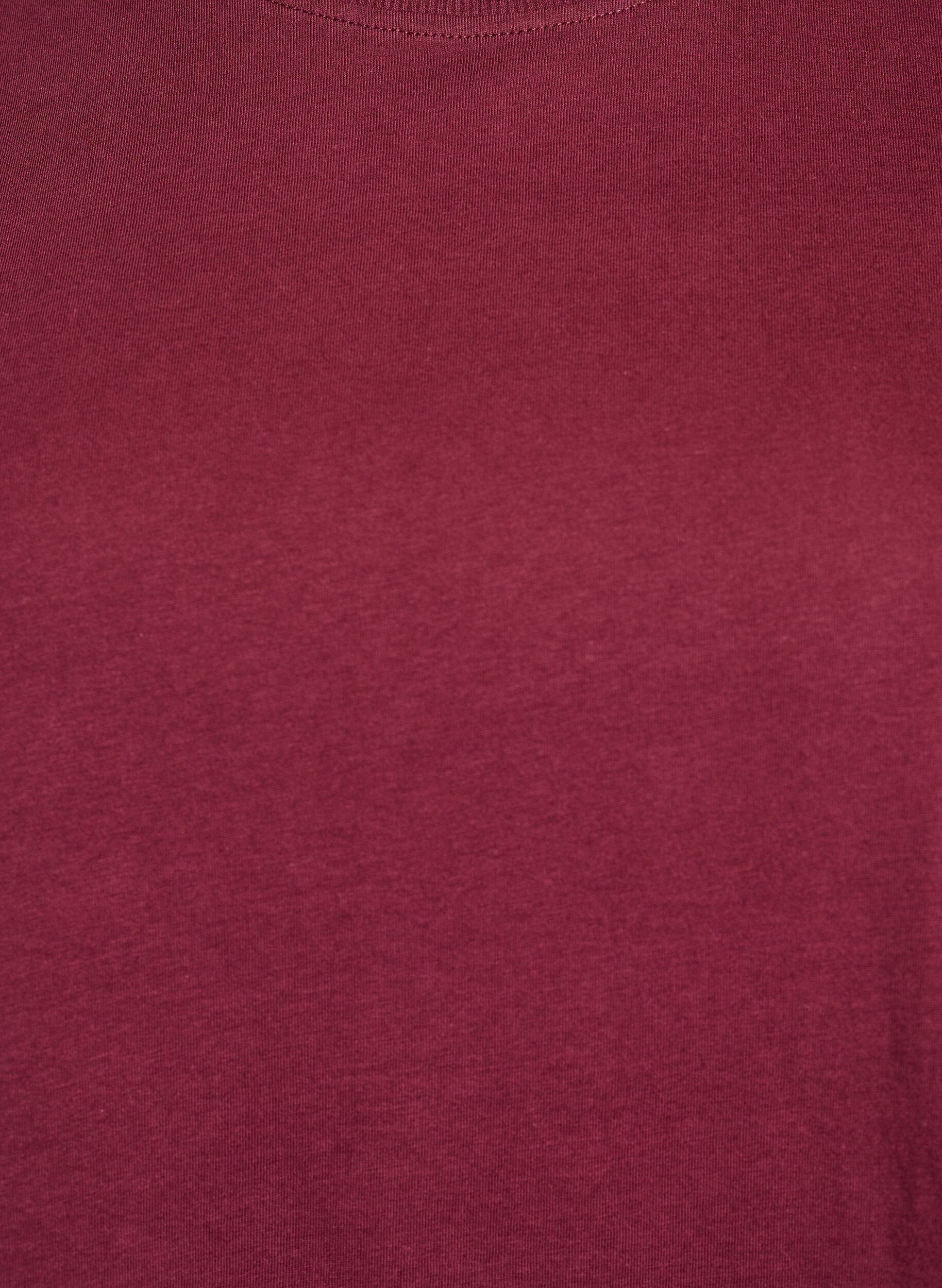 ZizziBasic T-Shirt aus Baumwolle mit Rundhalsausschnitt, Dunkles Bordeaux, Packshot image number 2