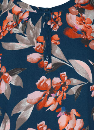 Viskose-Tunika mit Blumenprint, Blue Flower AOP, Packshot image number 2