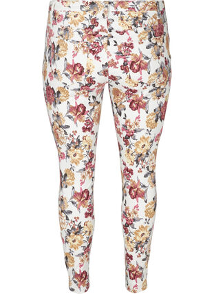 Super Slim Amy Jeans mit Blumenprint, White Flower AOP, Packshot image number 1