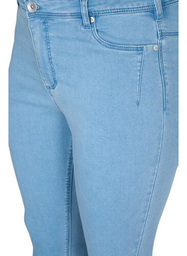 Cropped Amy Jeans mit Reißverschluss, Light blue denim, Packshot image number 2