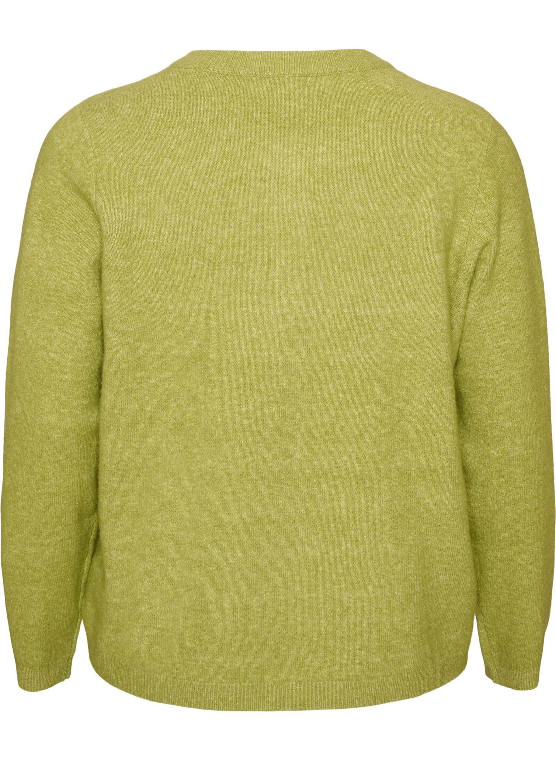 ZizziStrickjacke mit Kn&ouml;pfen und abgerundeter Vorderseite, Gr&uuml;n, Packshot image number 1