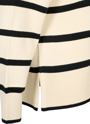 Pullover mit Streifen und hohem Kragen	, Birch w. Black, Packshot image number 3