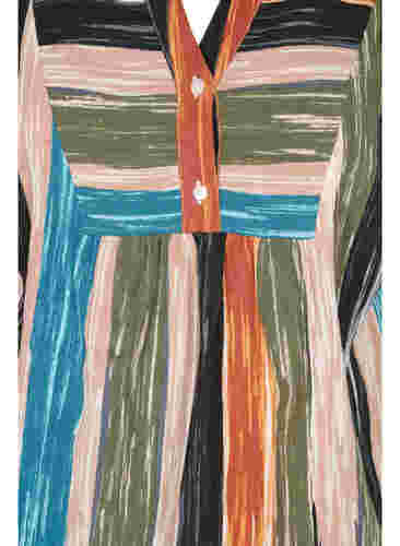 Gestreifte Bluse mit 3/4 Ärmeln, Multi Stripe AOP, Packshot image number 2