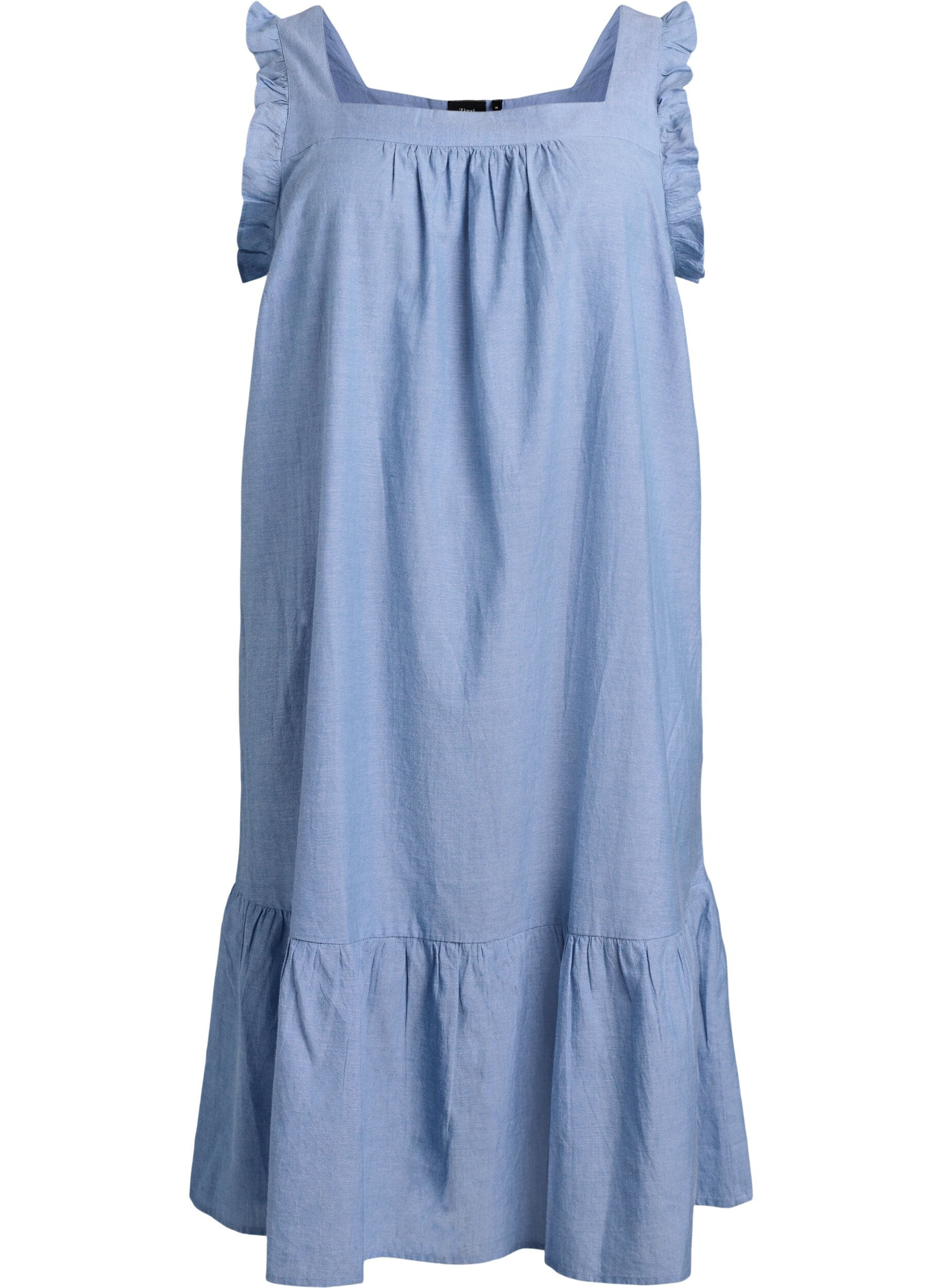 Midikleid aus Baumwolle mit R&uuml;schendetails