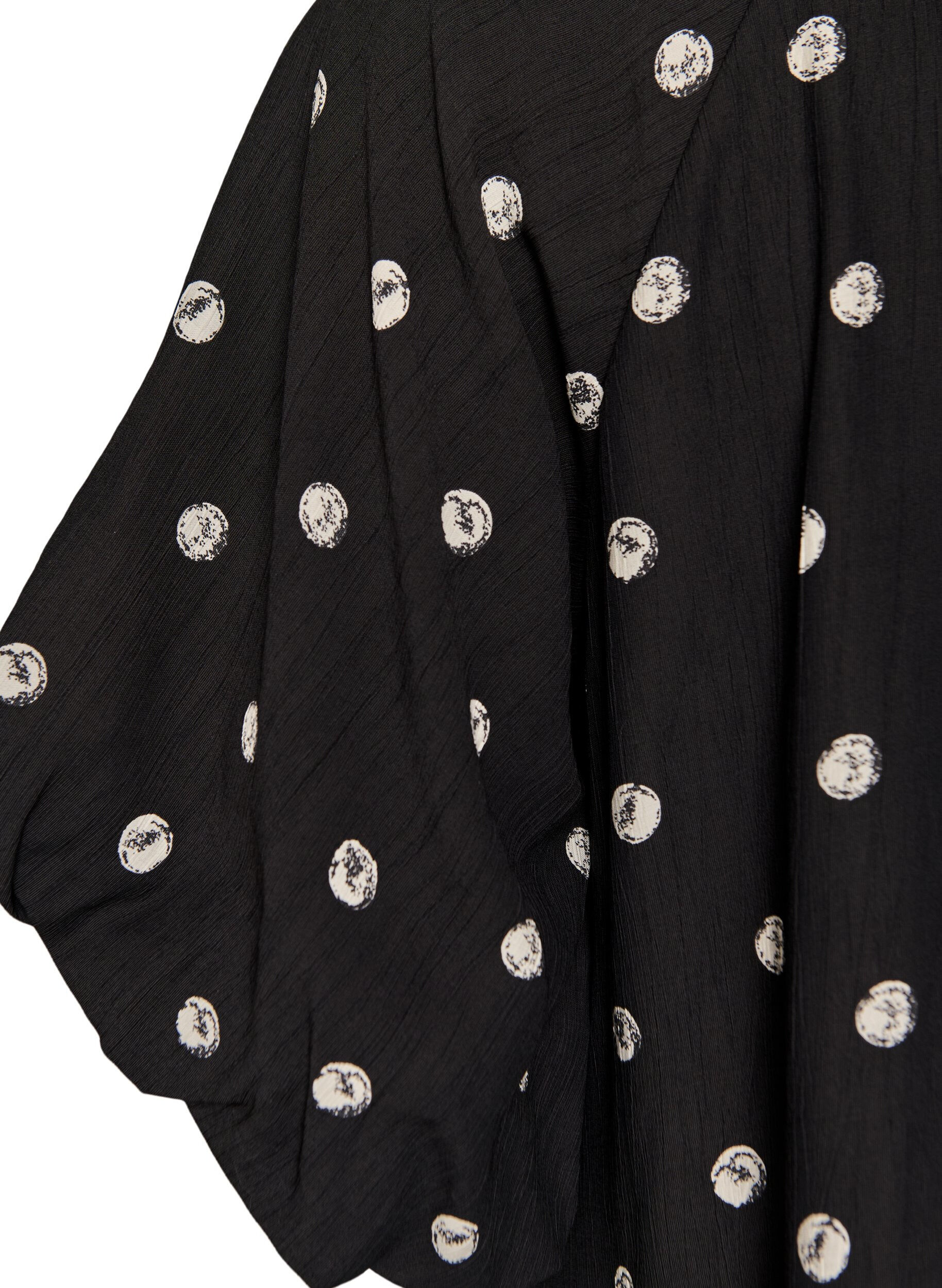 ZizziKurzes Kleid aus Viskose mit Ballon&auml;rmeln, Schwarz, Packshot image number 3