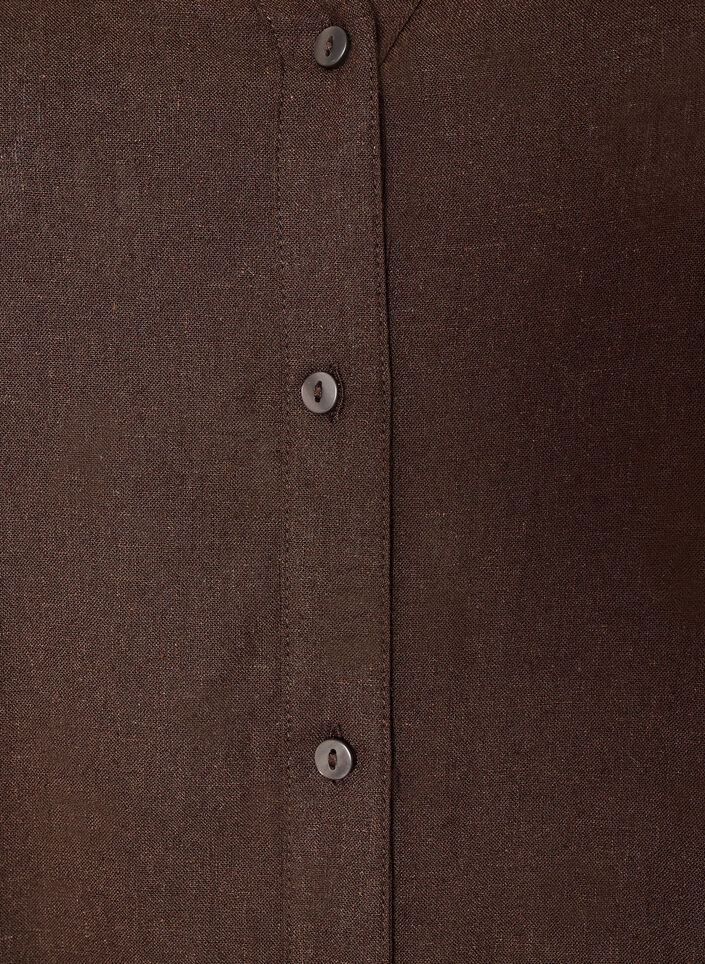 Lange Bluse aus Leinen und Viskose, Braun, Packshot image number 2