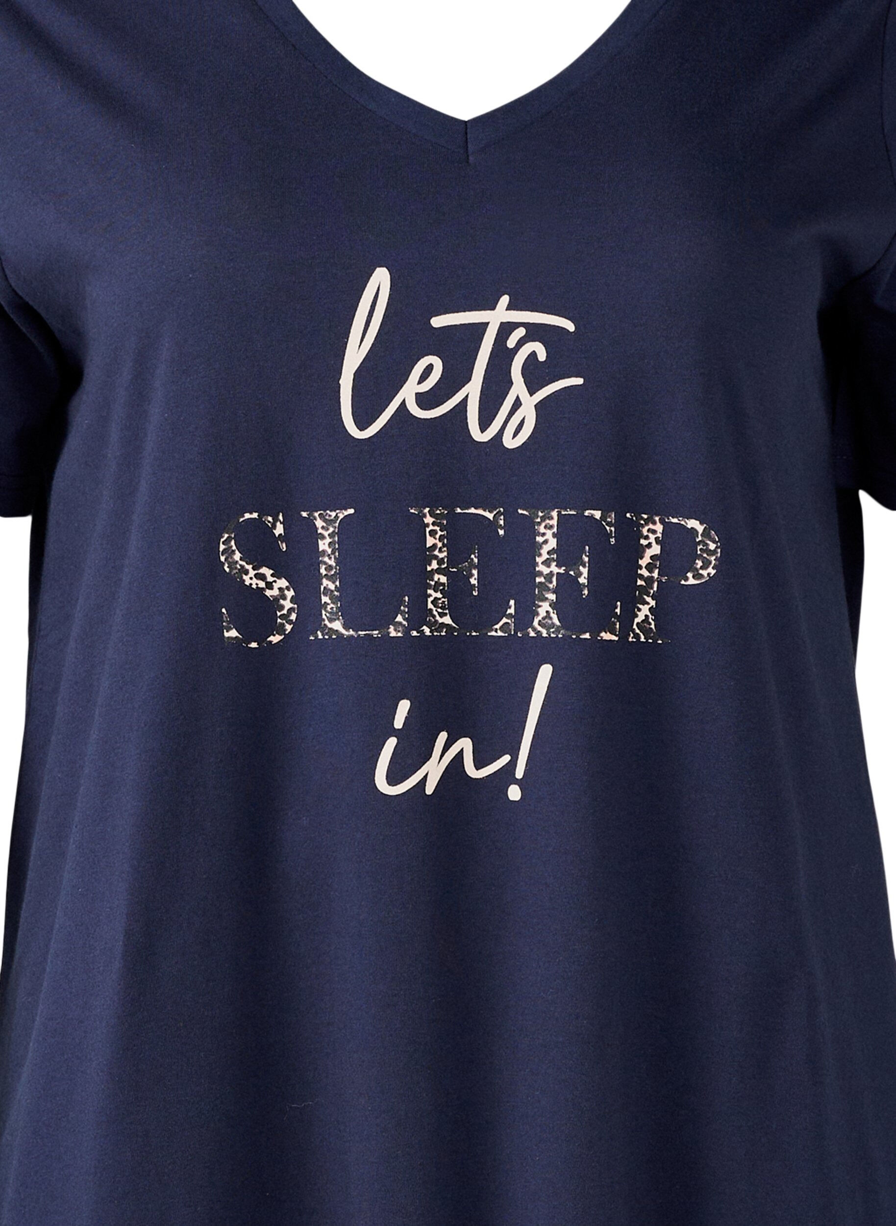 ZizziNachthemd aus Bio-Baumwolle mit V-Ausschnitt, Blau, Packshot image number 2