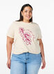 T-Shirt aus Baumwolle mit Print, Beige, Model image number 0