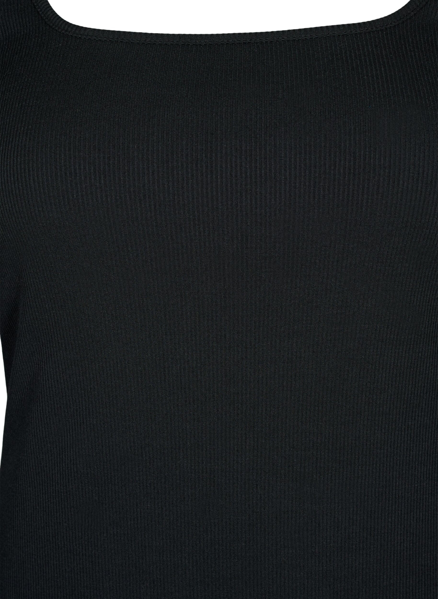 ZizziEnganliegendes Kleid mit langen &Auml;rmel und Schlitz, Black, Packshot image number 2