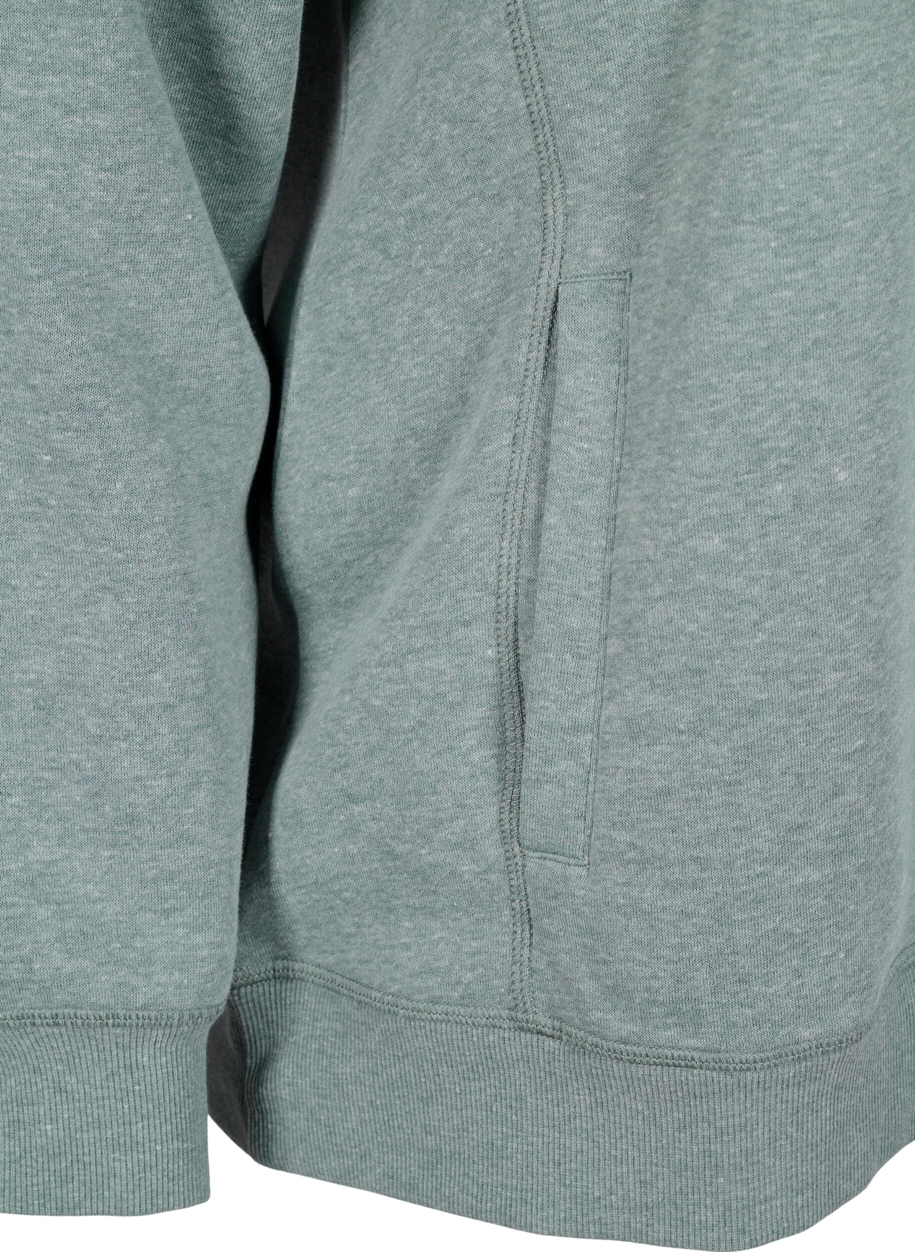 ZizziFLASH - Sweatshirt mit Stehkragen, Balsam Green Melange, Packshot image number 3