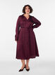 Hemdblusenkleid aus Satin mit einem Bindeg&uuml;rtel, Rot, Model image number 1