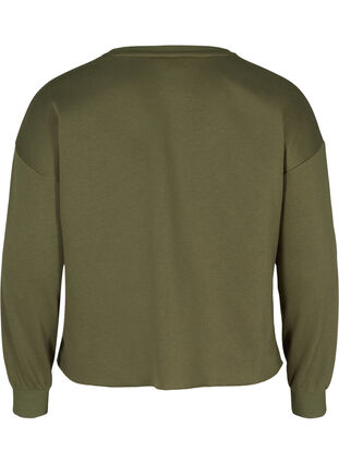 Cropped Sweatshirt mit Rundhals, Ivy Green, Packshot image number 1