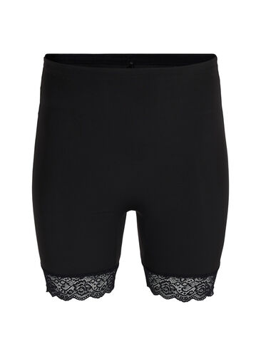 Light Shapewear Shorts mit Spitzensaum, Black, Packshot image number 0