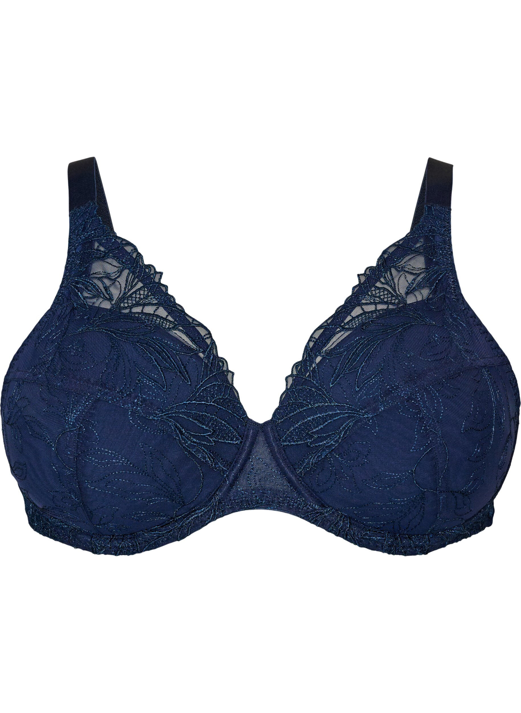 ZizziGepolsterter Spitzen-BH mit B&uuml;gel, Blau, Packshot image number 0