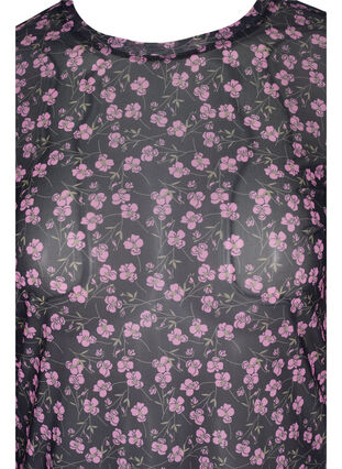 Langarm Bluse mit Mesh und Print, Flower AOP, Packshot image number 2