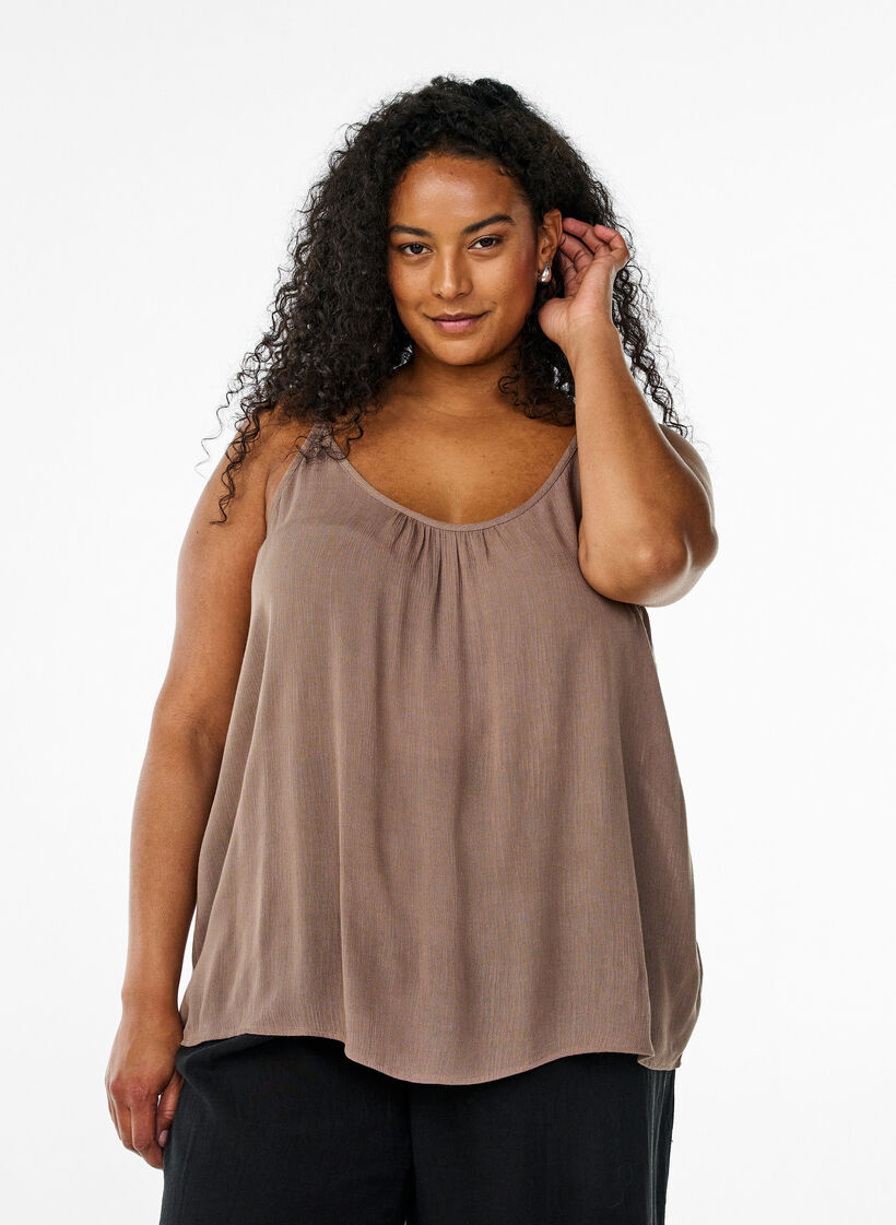 Tr&auml;gertop aus Viskose, Braun, Model image number 0