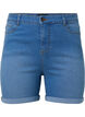 Hoch taillierte Jeansshorts mit Slim Fit, Medium Blue Denim, Packshot image number 0