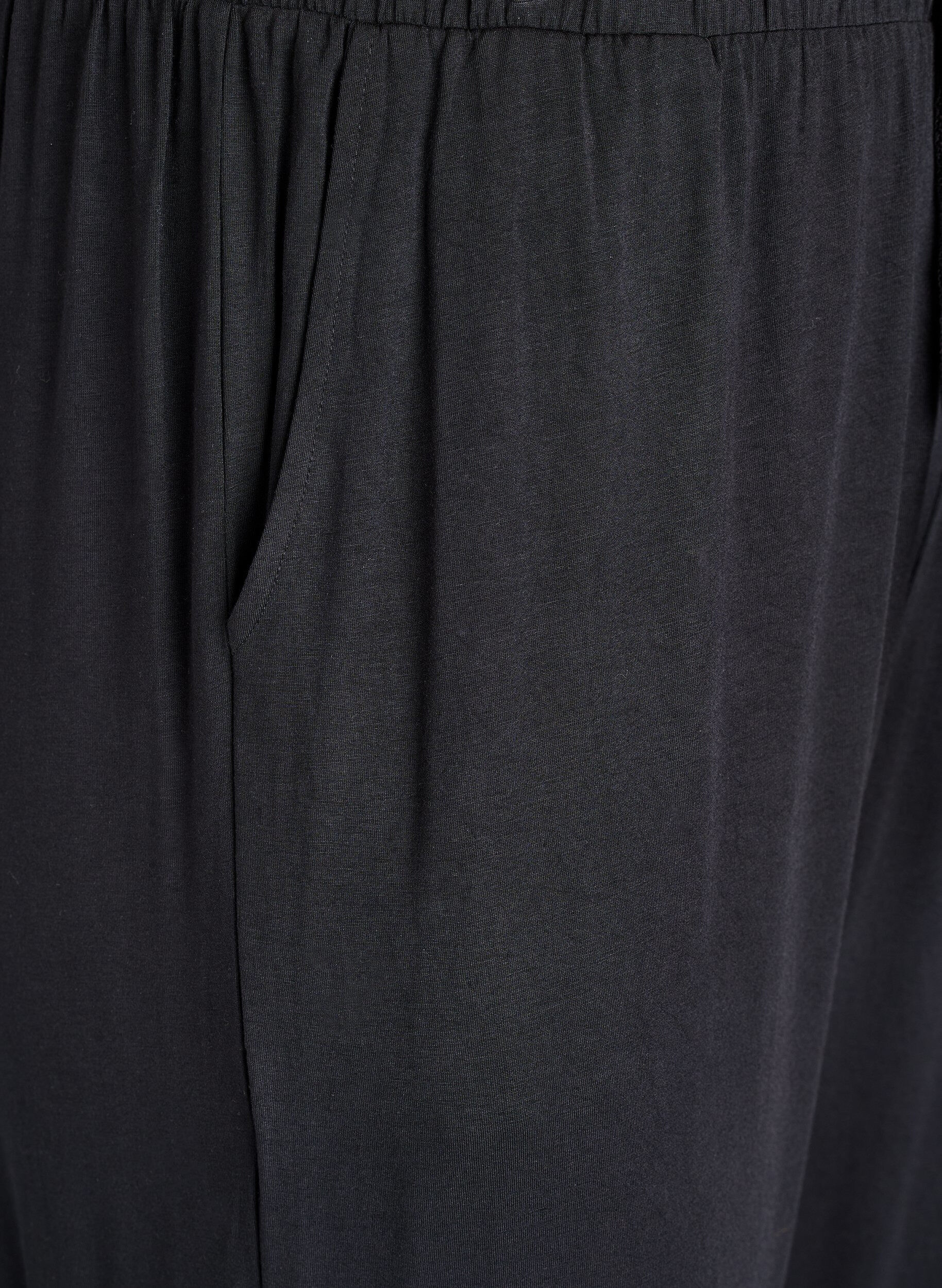 ZizziSchlafhose aus Modal mit hoher Taille, Schwarz, Packshot image number 2