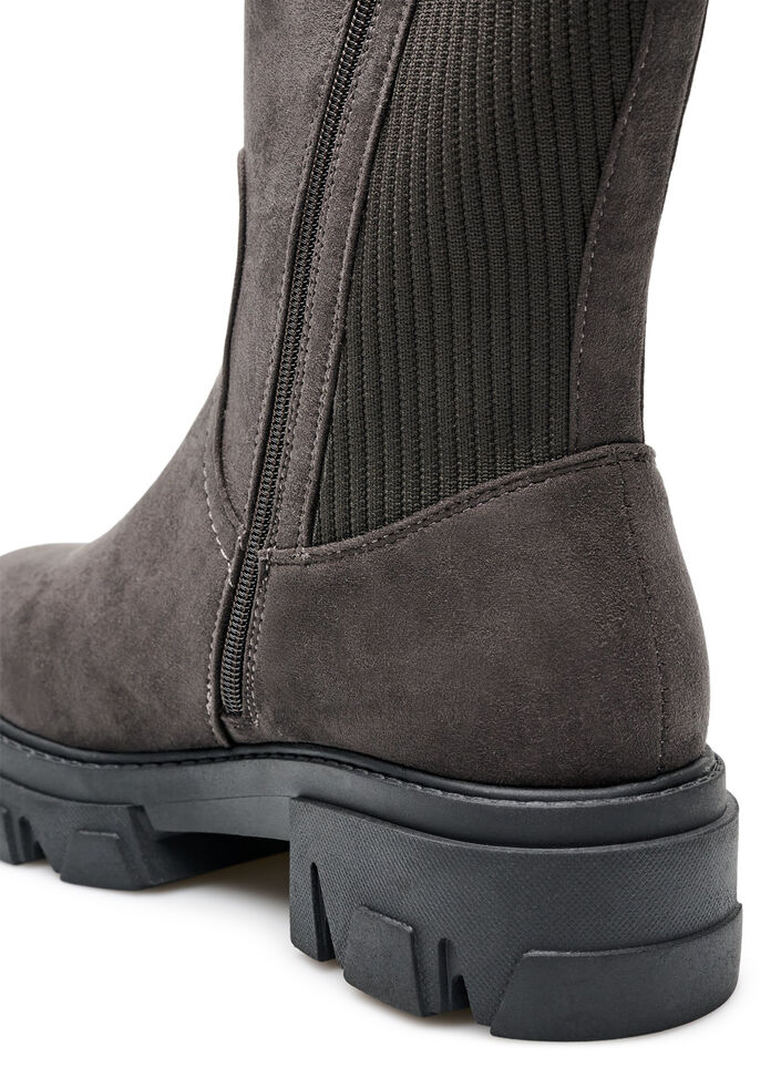 Chunky-Stiefel aus Kunstwildleder, Braun, Packshot image number 2