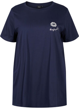 Oversize Nachtshirt aus Bio-Baumwolle, Night Sky Lips, Packshot image number 0