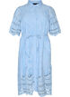 Hemdblusenkleid aus Broderie Anglaise mit Bindeg&uuml;rtel, Blau, Packshot image number 0