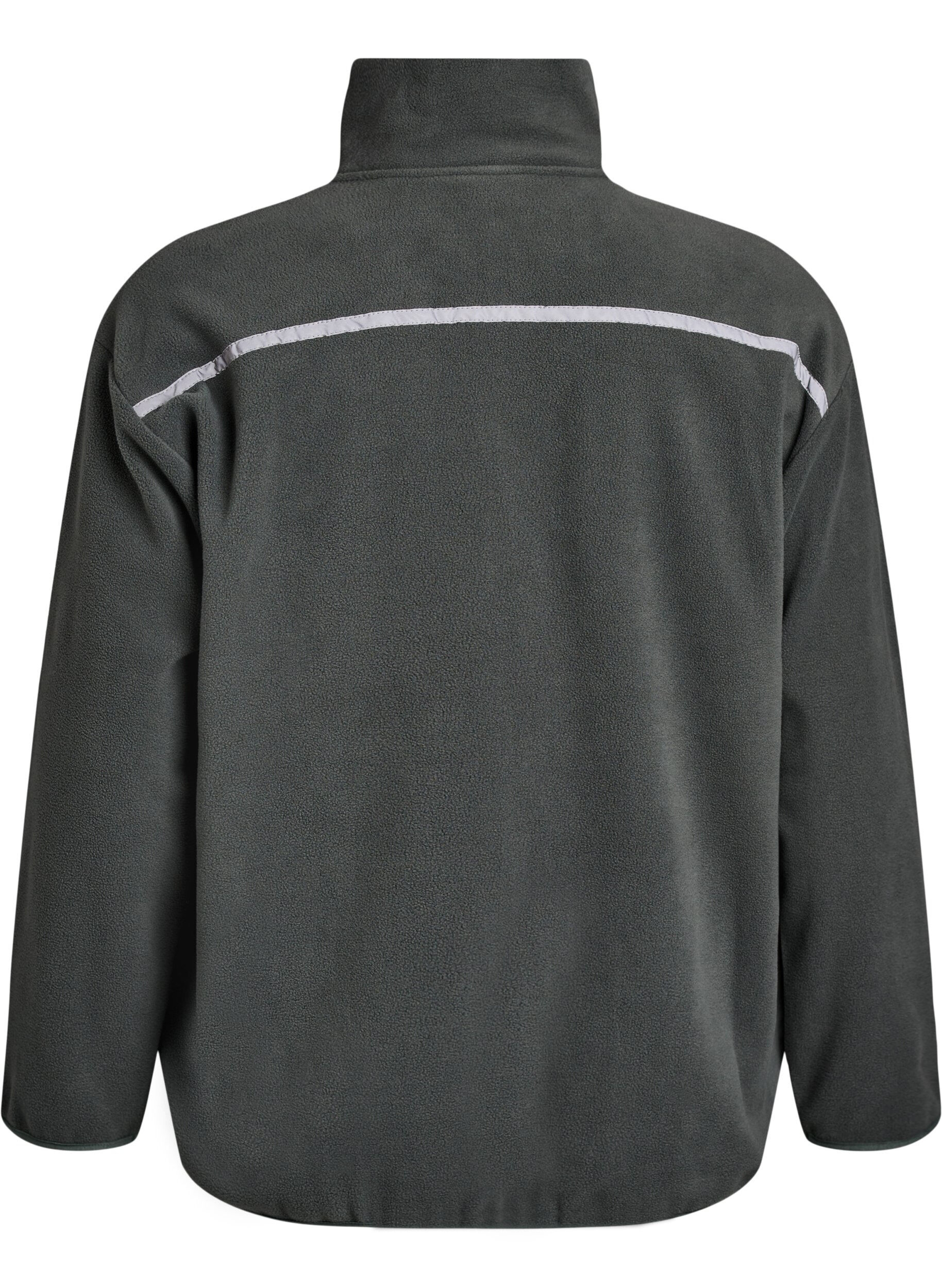 ZizziFleecejacke mit Rei&szlig;verschluss und Reflektorband , Gr&uuml;n, Packshot image number 1