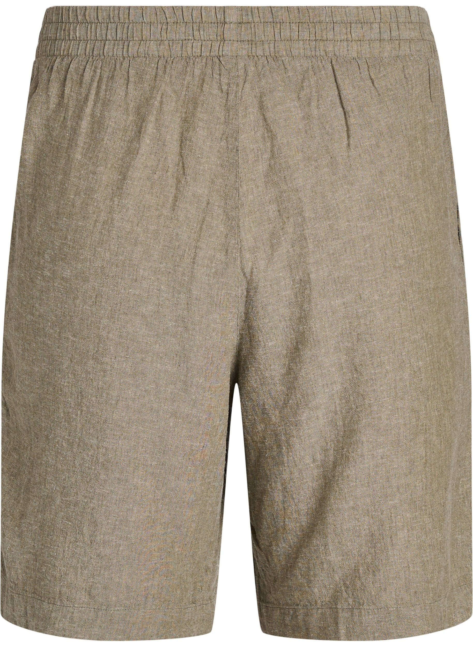 ZizziHoch taillierte Shorts aus Leinen und Viskose, Gr&uuml;n, Packshot image number 1