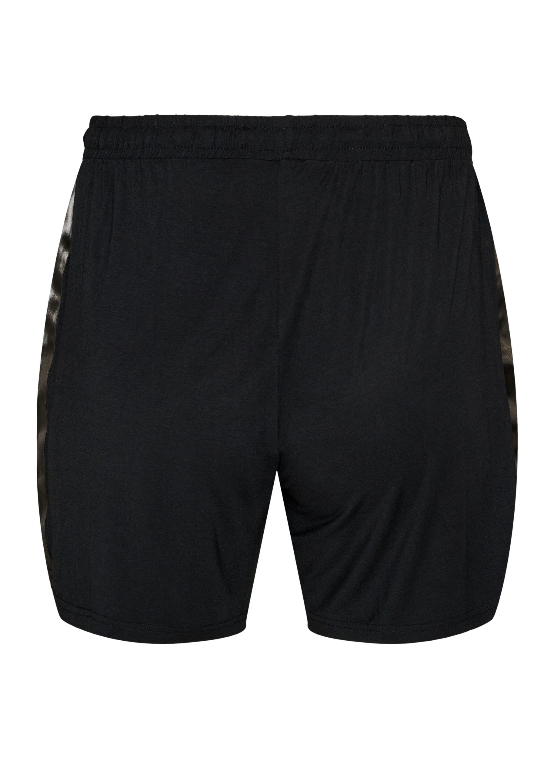 ZizziPyjamashorts aus Modal mit Kontrastband, Schwarz, Packshot image number 1