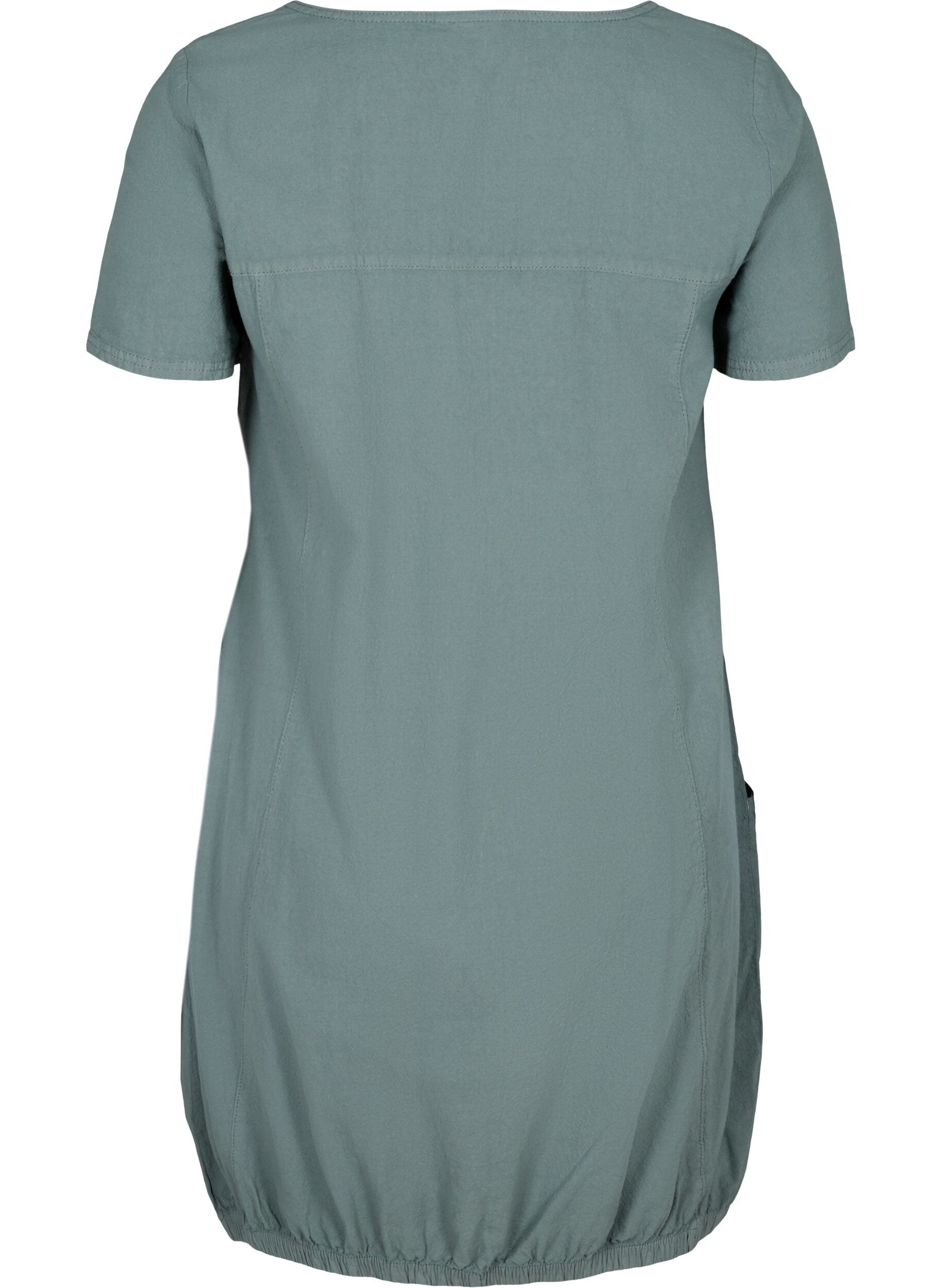 ZizziKurzarm Kleid aus Baumwolle, Gr&uuml;n, Packshot image number 1
