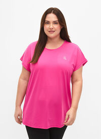 Kurzärmliges Trainings-T-Shirt, Raspberry Rose, Model