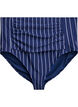 Hoch taillierte Bikinihose mit Print, Dark Blue Stripe AOP, Packshot image number 0