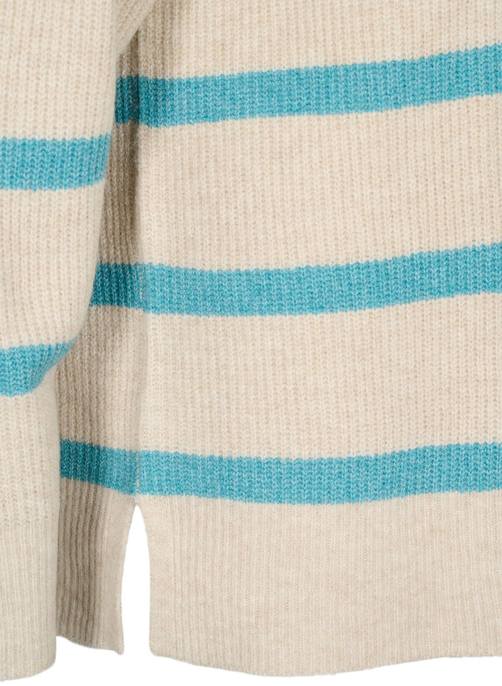 Rippenstrickpullover mit Streifen, P.Stone/Reef W.Mel., Packshot image number 3