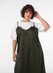 Kleid aus Satin mit Spitze und asymmetrischem Saum, Gr&uuml;n, Model image number 3