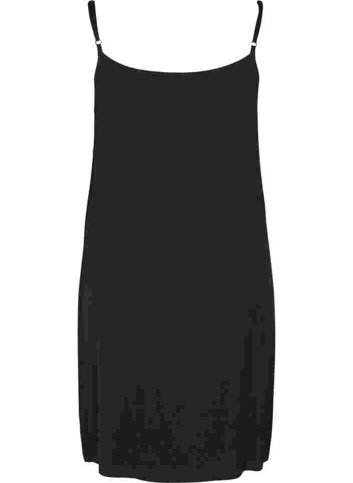 Einfarbiges Unterkleid aus Viskose, Black, Packshot image number 1