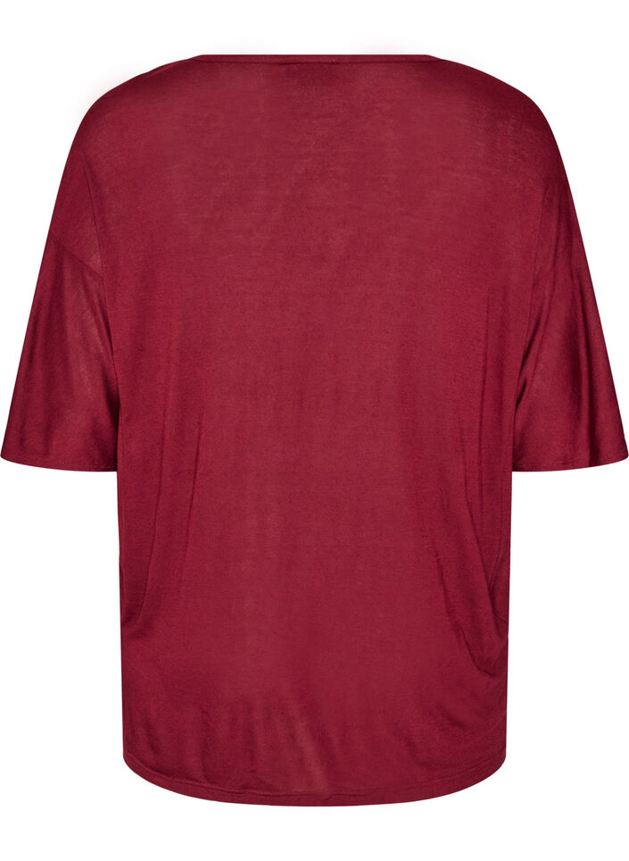 Lockeres T-Shirt aus Viskose-Jersey, Rot, Packshot image number 1