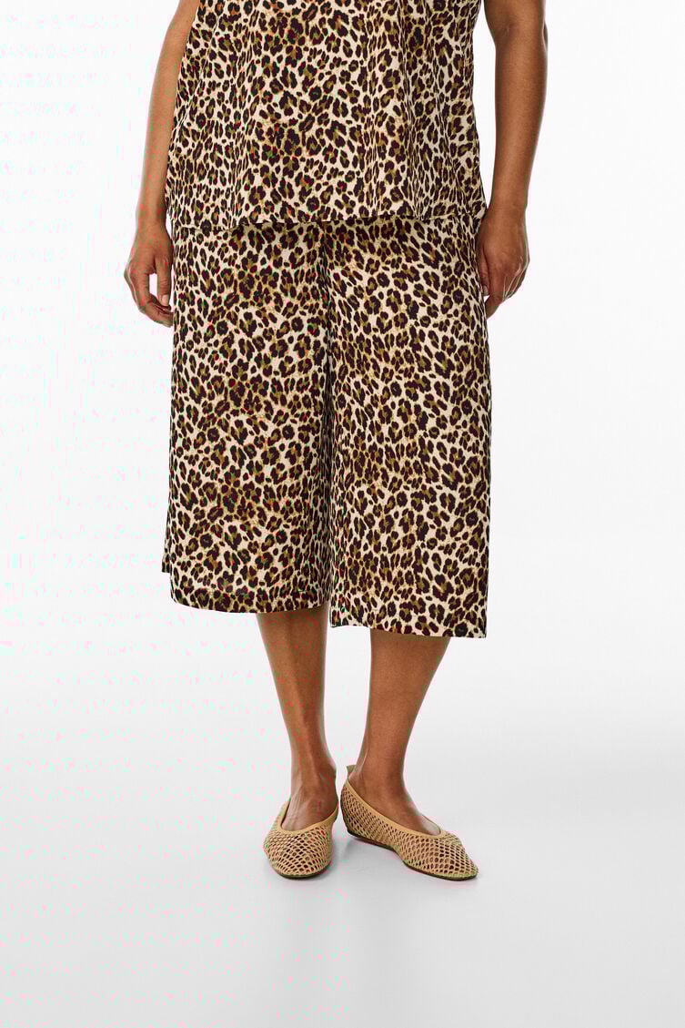 Culotte-Hose mit Print, Braun, Model image number 2