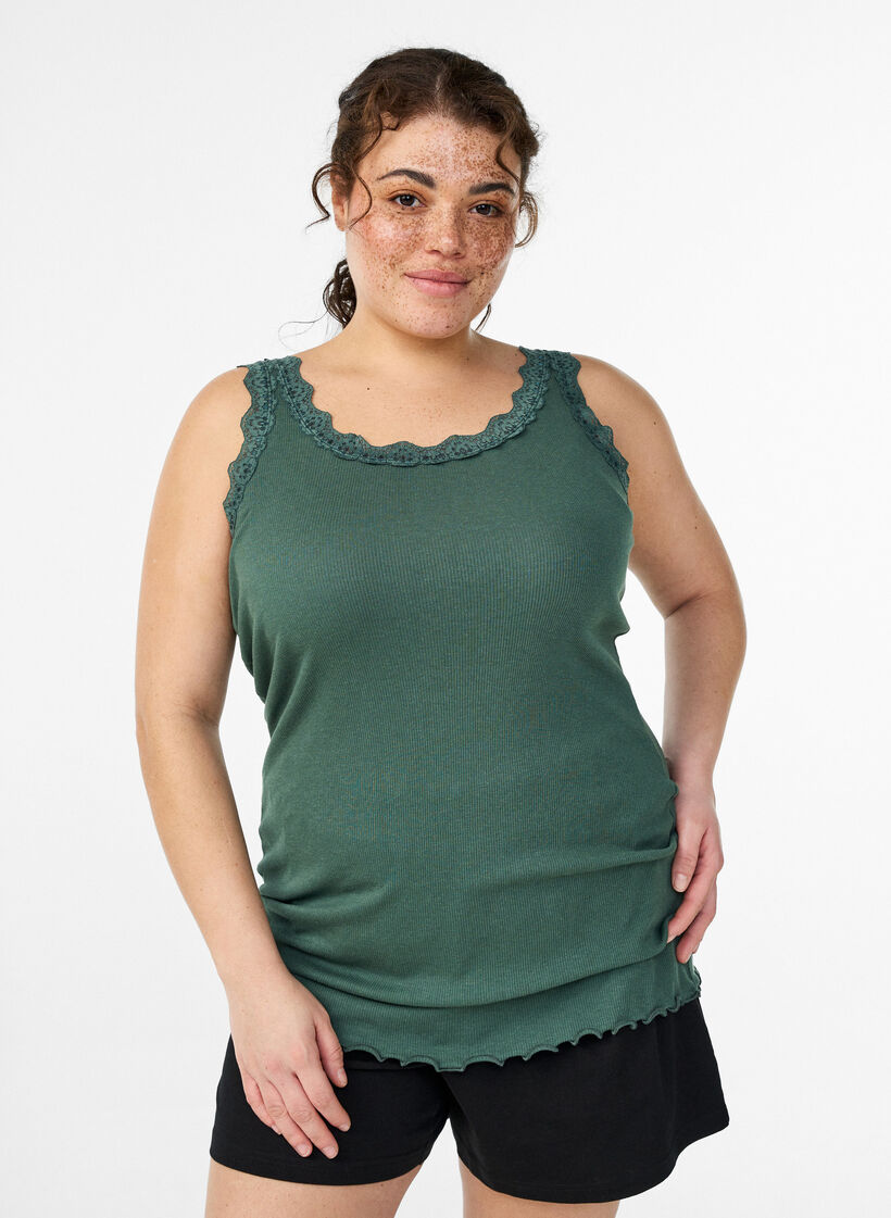 Spitzentop, Gr&uuml;n, Model image number 0