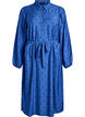 Gepunktetes Midikleid mit abnehmbarem Bindegürtel, Blau, Packshot image number 0