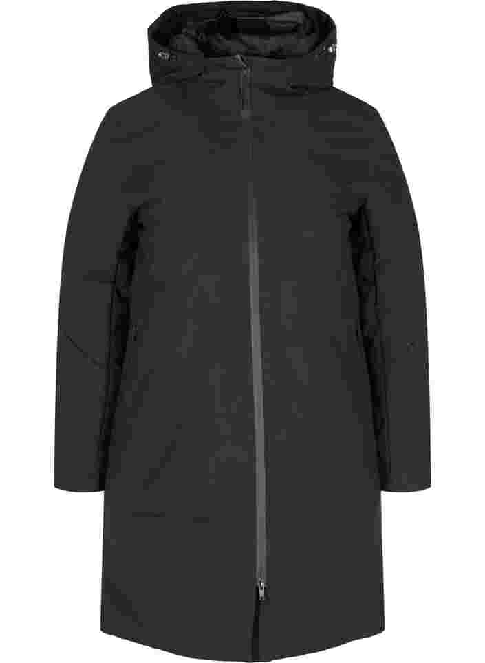 Winterjacke mit justierbarer Taille, Black, Packshot image number 0