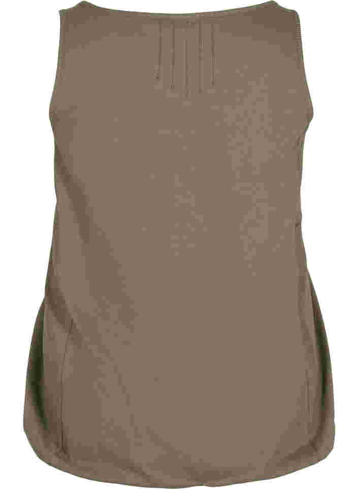 Einfarbiges Baumwolltop mit elastischem Bündchen, Dusty Olive, Packshot image number 1