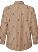 Gestreifte Bluse mit bestickten Blumen, Braun, Packshot image number 1