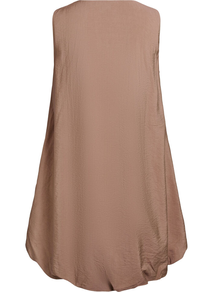 Knielanges Ballonkleid mit Taschen, Braun, Packshot image number 1